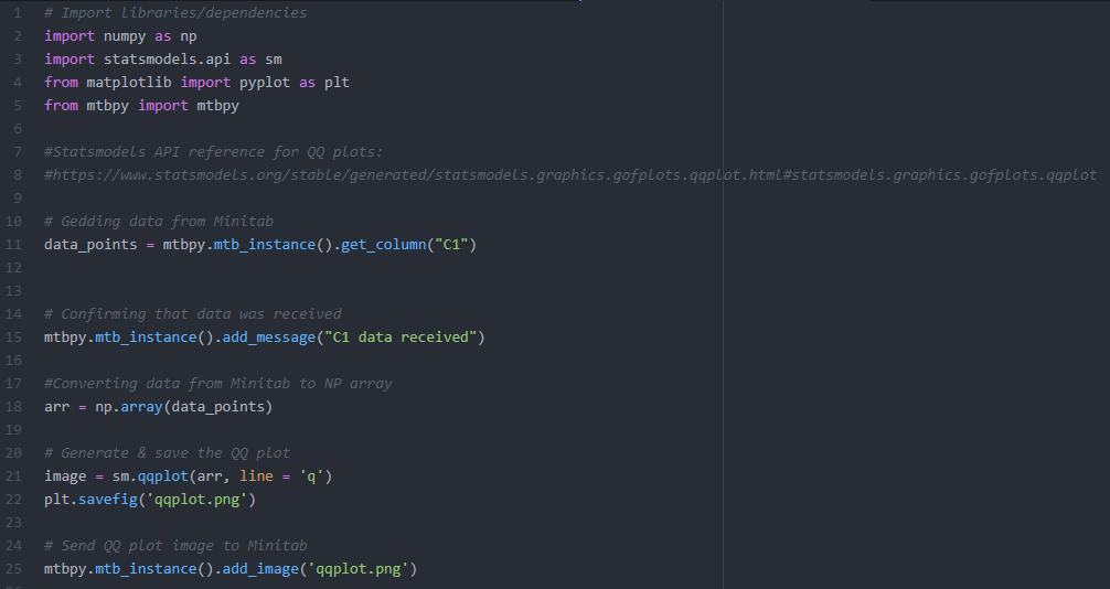 Quickly Run a Python Script with a Button in Minitab