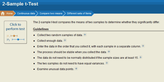 2-sample t-test guidelines