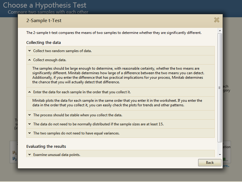 more info about the 2-Sampe t-Test