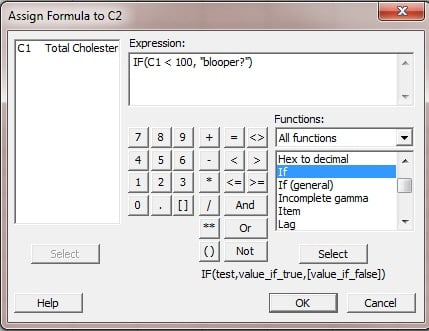 minitab calculator