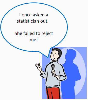 Joke: I once asked a statistician out. She failed to reject me!