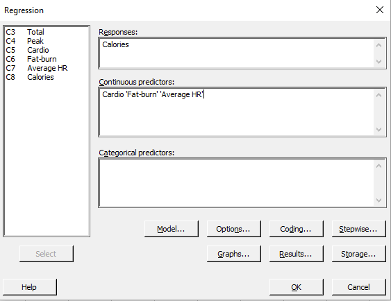 fitbit regression dialog