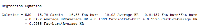 Regression Equation for Fitbit Data