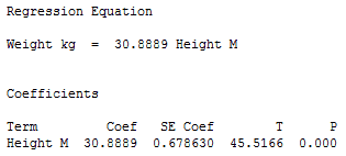 Minitab's General Regression without a constant