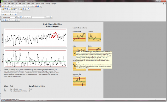 The tooltip on the Stability Report helps you to understand your process.