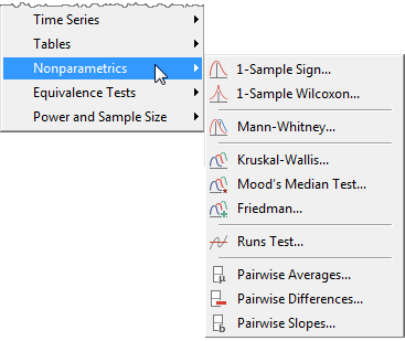 nonparametrics menu