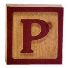 wooden block P