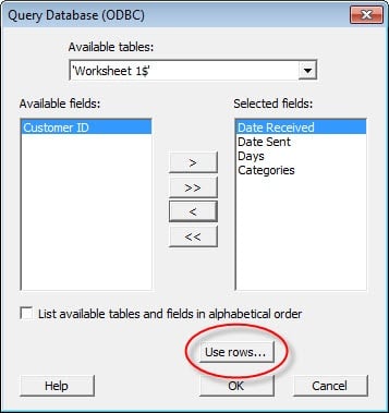 Query Database Dialog Box