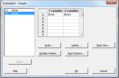 scatterplot dialog